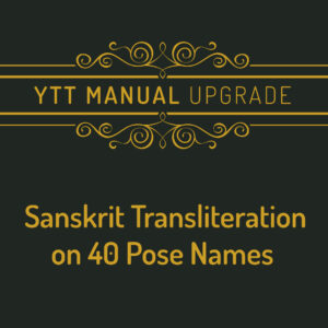 Sanksrit transliteration on 40 pose names